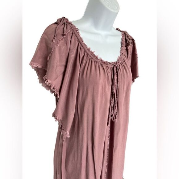 PPLA Clothing Mini Boho Dress Women’s Short Sleeveless Fringe Borders Size S - Picture 3 of 7